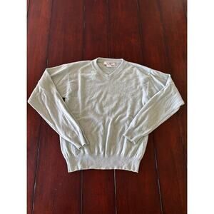 Lulu Bravo 100% Cashmere Sweater Women’s Medium Mint Green V Neck Soft